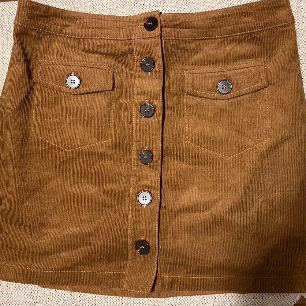 Cord Camel Skirt